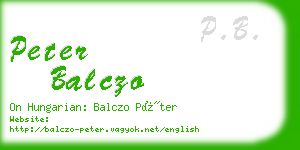 peter balczo business card